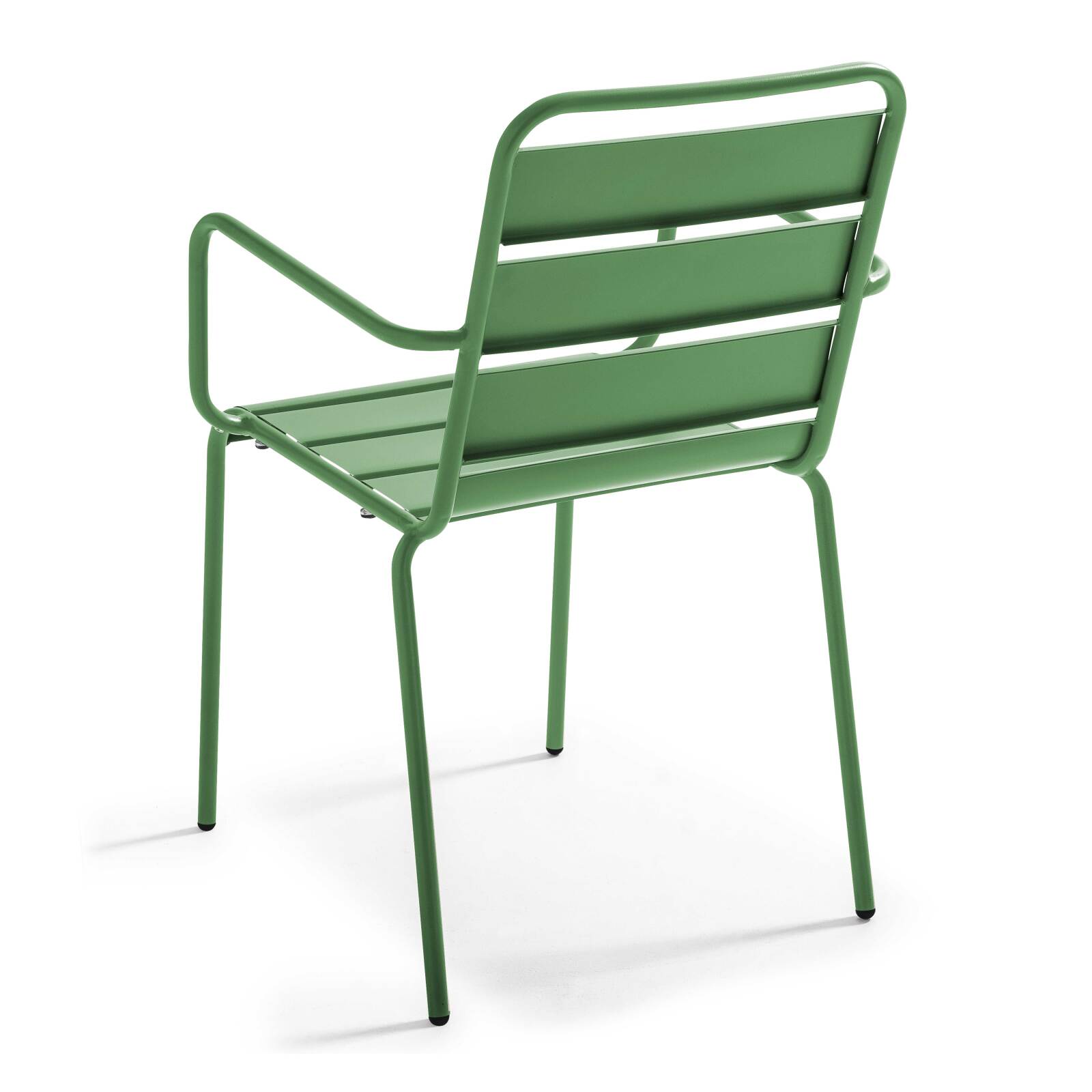 Tavolo da giardino rettangolare 120 x 70 cm e 4 sedie con braccioli in metallo