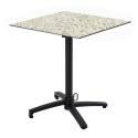 Tavolo da giardino bistrot quadrato reclinabile in alluminio nero per 4 persone 60x60 cm