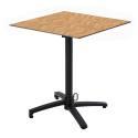 Tavolo da giardino bistrot quadrato reclinabile in alluminio nero per 4 persone 60x60 cm