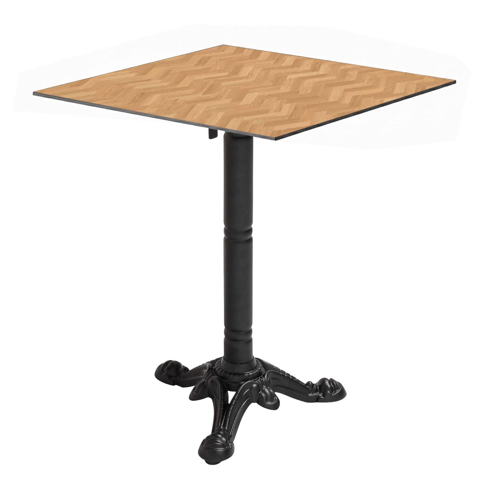 Tavolo da giardino bistrot quadrato reclinabile in metallo e alluminio nero per 4 persone 60x60 cm