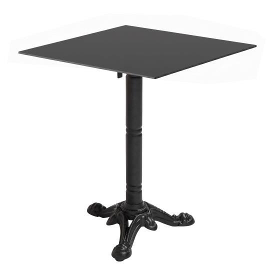 Tavolo da giardino bistrot quadrato reclinabile in metallo e alluminio nero per 4 persone 60x60 cm | Oviala