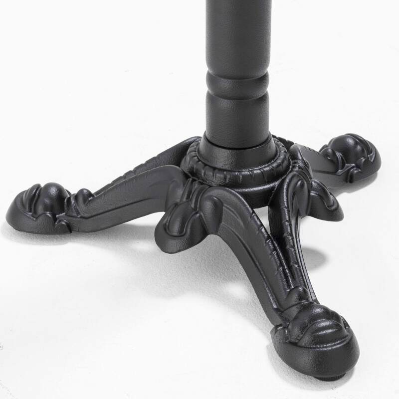 Tavolo da giardino bistrot quadrato reclinabile in metallo e alluminio nero per 4 persone 60x60 cm (6/8)