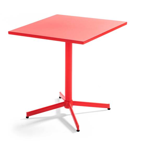 Tavolo da giardino quadrato reclinabile in metallo per 4 persone 70x70 cm | Oviala