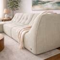 Divano modulare 3 posti in tessuto a coste con chaise longue