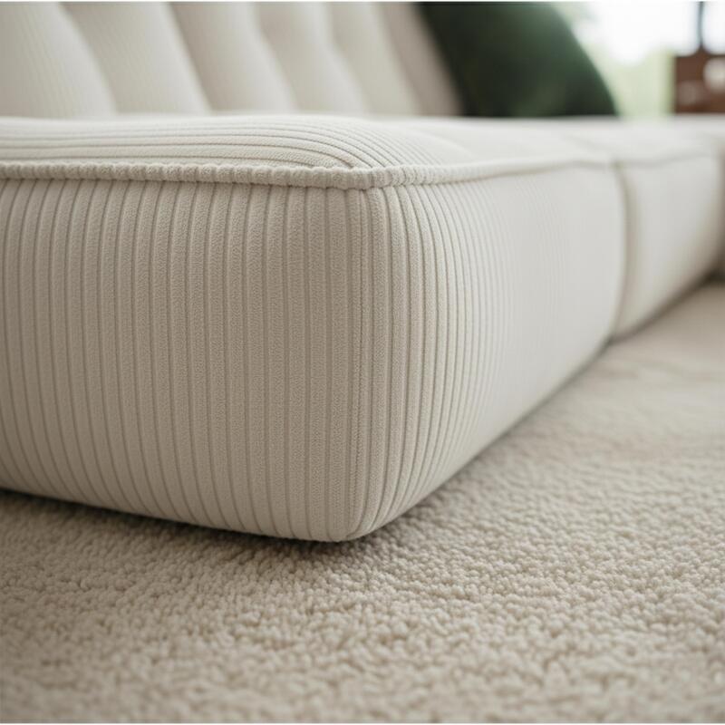 Divano modulare 4 posti in tessuto a coste con chaise longue (2/5)