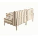 Divano modulare da esterno a righe 2 posti con 1 poltrona e 1 chaise longue