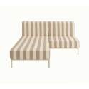 Divano modulare da esterno a righe 2 posti con 1 poltrona e 1 chaise longue