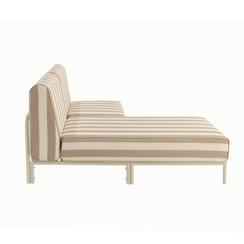 Divano modulare da esterno a righe 2 posti con 1 poltrona e 1 chaise longue (6/8)