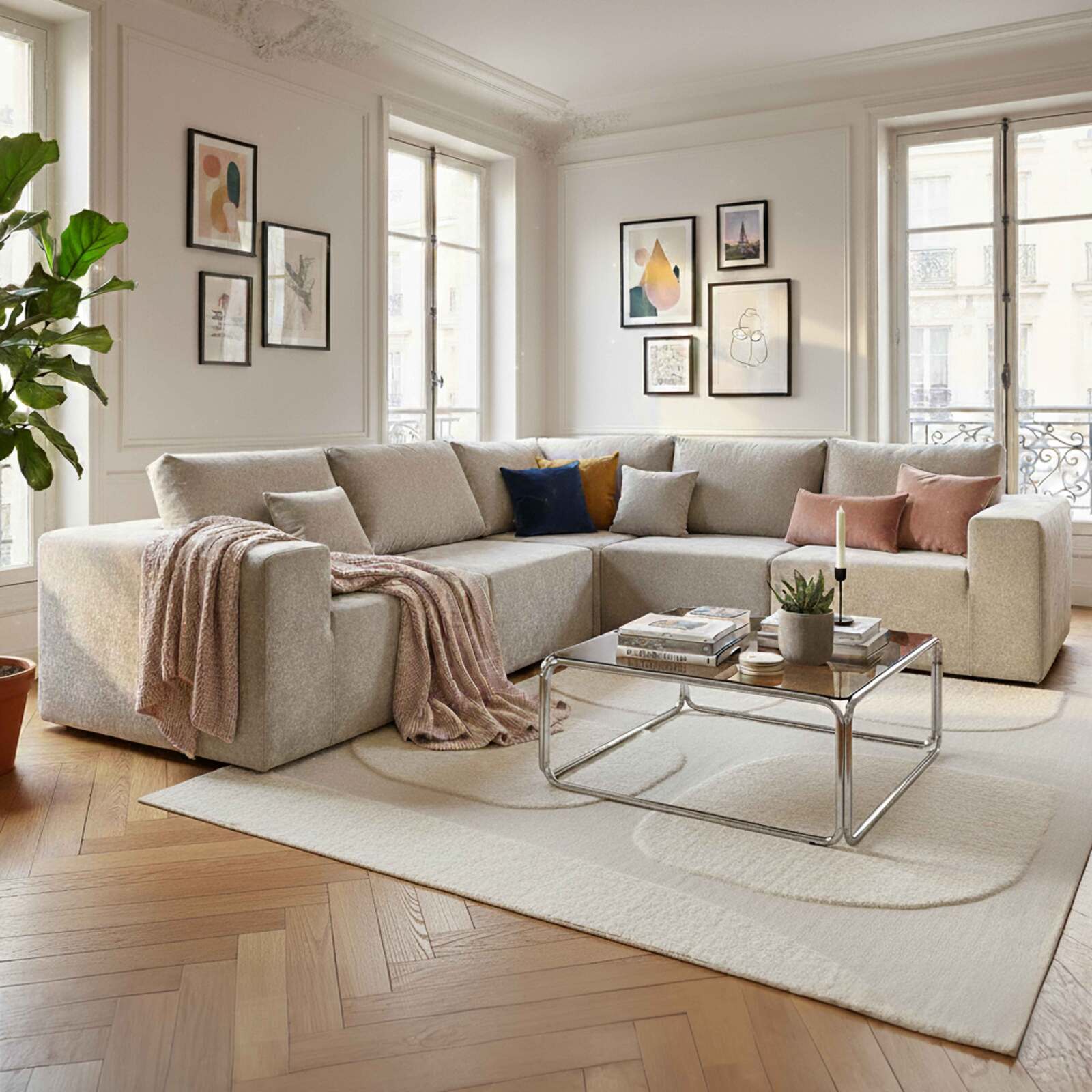 Tavolino da salotto in vetro temperato quadrato 90x90 cm