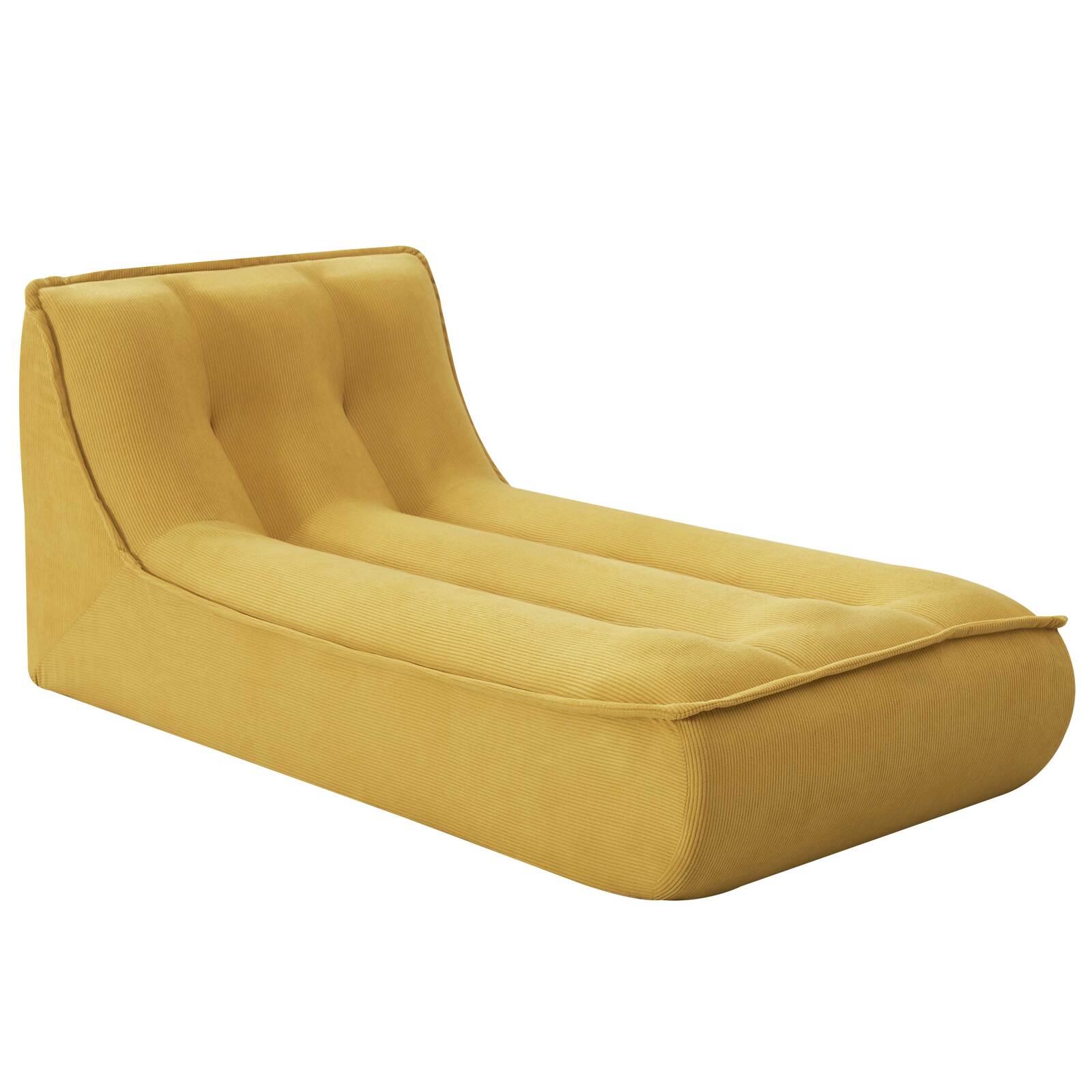 Divano modulare 3 posti in tessuto a coste con chaise longue