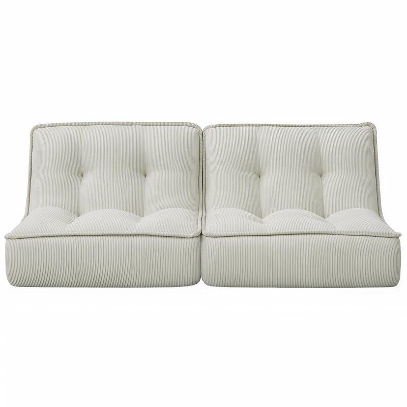 Poltrone modulare in tessuto a coste - Per 2 (5/8)