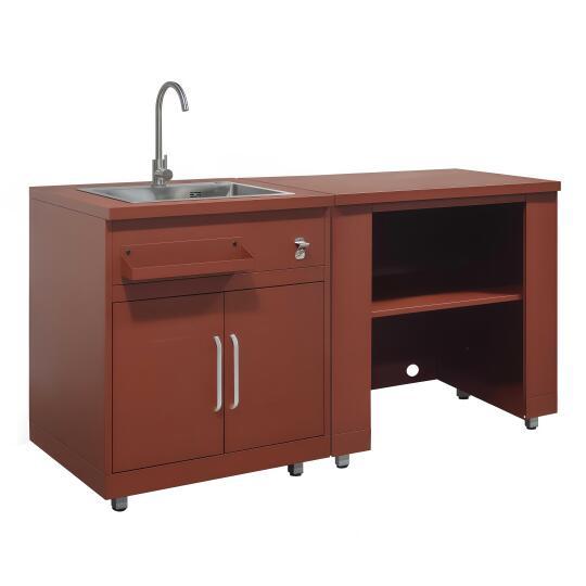 Cucina da esterno in metallo con lavatoio da esterno e spazio - 2 moduli | Oviala