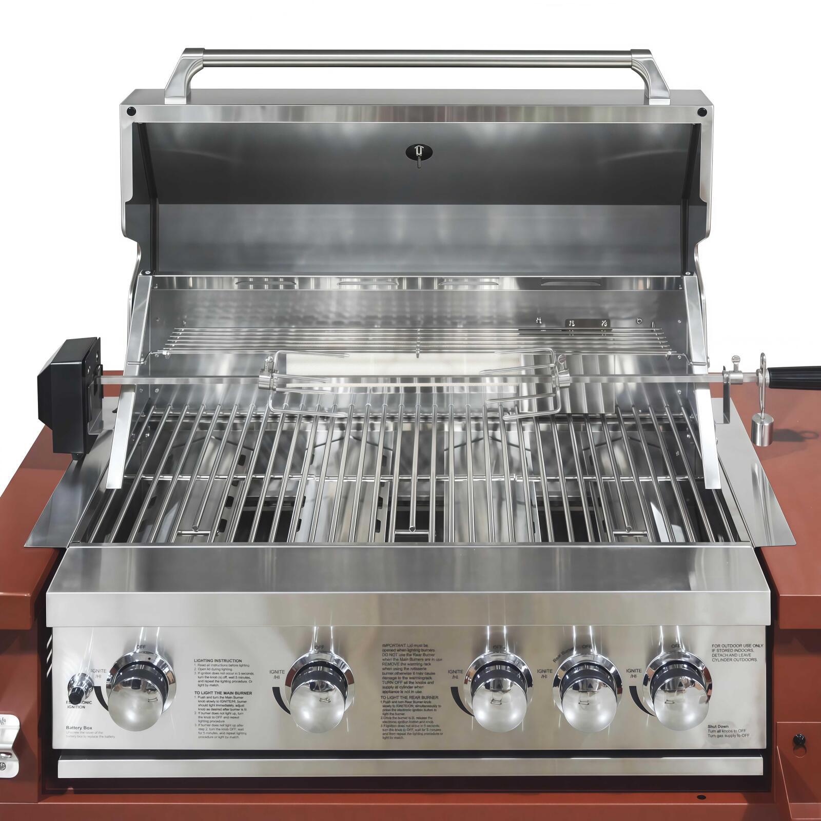 Cucina da esterno in metallo con lavatoio da esterno, barbecue e spazio - 5 moduli