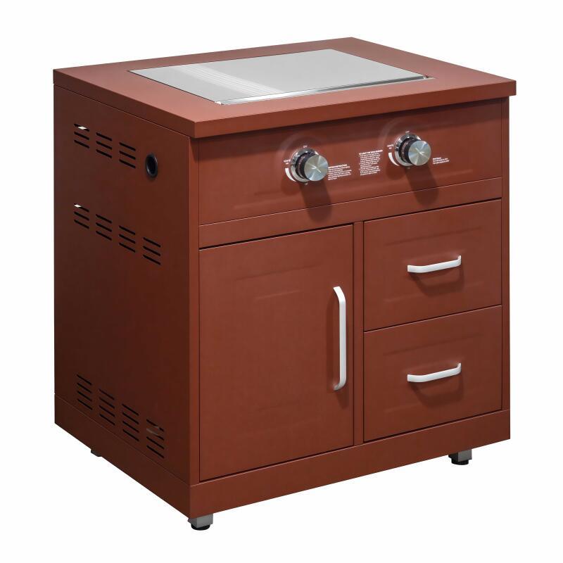 Cucina da esterno in metallo con forno a legna, barbecue e spazio - 5 moduli (4/7)