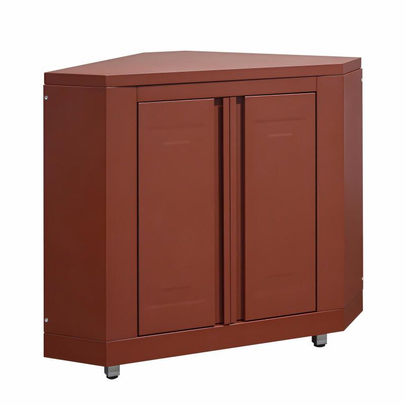 Cucina da esterno in metallo ad angolo con lavatoio da esterno, forno a legna e spazio - 4 moduli (6/7)