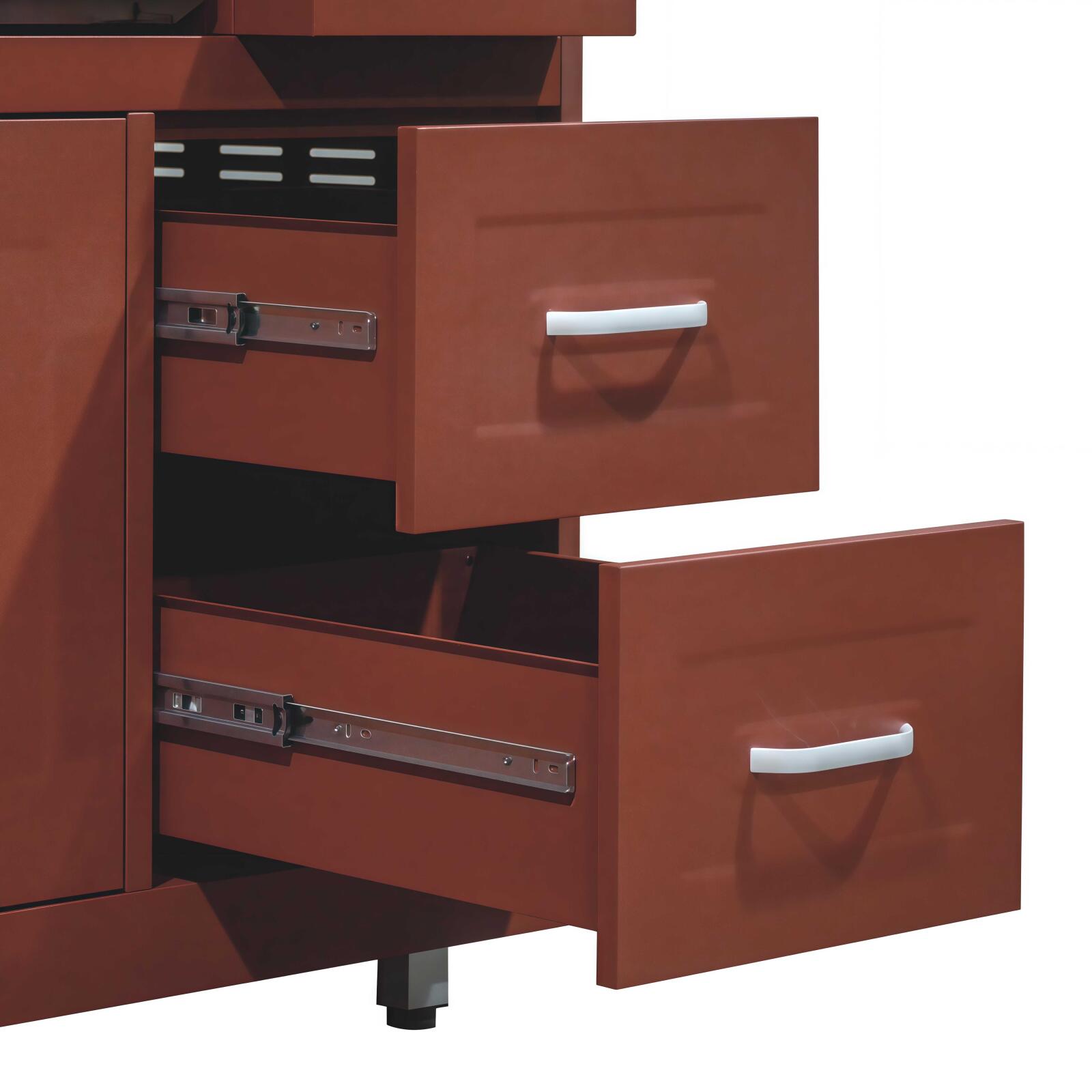 Cucina da esterno in metallo con barbecue e spazio - 3 moduli