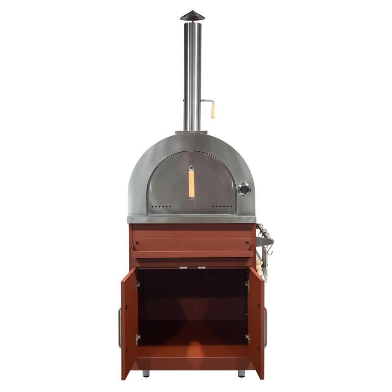 Cucina da esterno in metallo con forno a legna e spazio - 3 moduli (3/7)