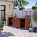 Cucina da esterno in metallo con fornello a gas e spazio - 3 moduli - Lifestyle