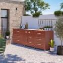 Cucina da esterno in metallo con fornello a gas e spazio - 3 moduli - Lifestyle