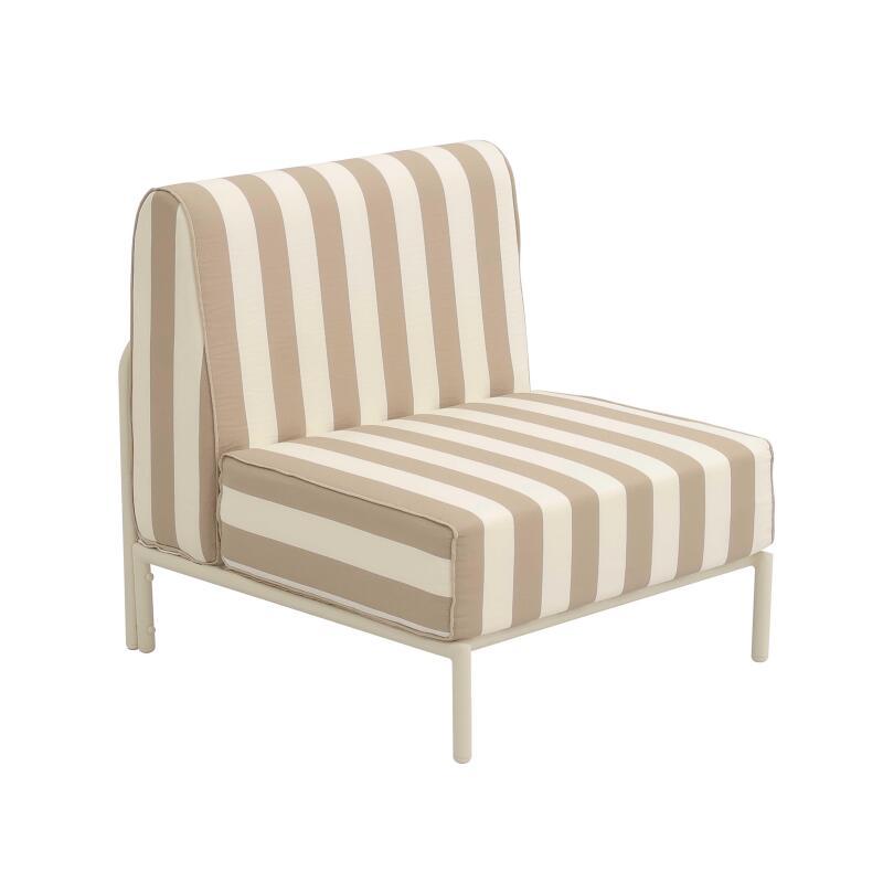 Poltrona a righe per divano modulare da esterno