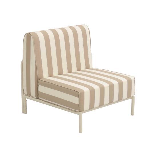 Poltrona a righe per divano modulare da esterno