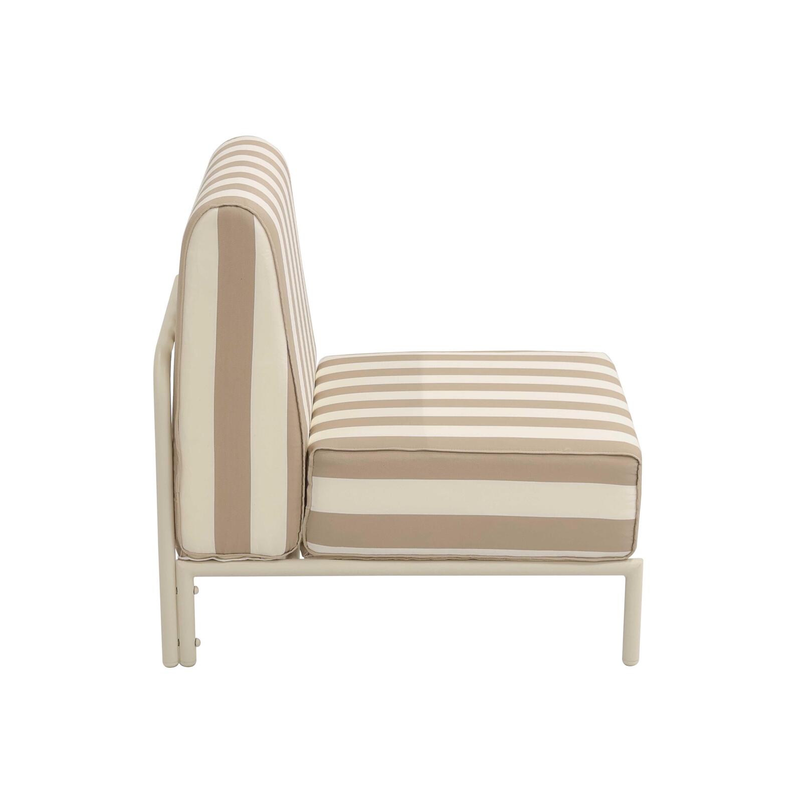 Poltrona a righe per divano modulare da esterno