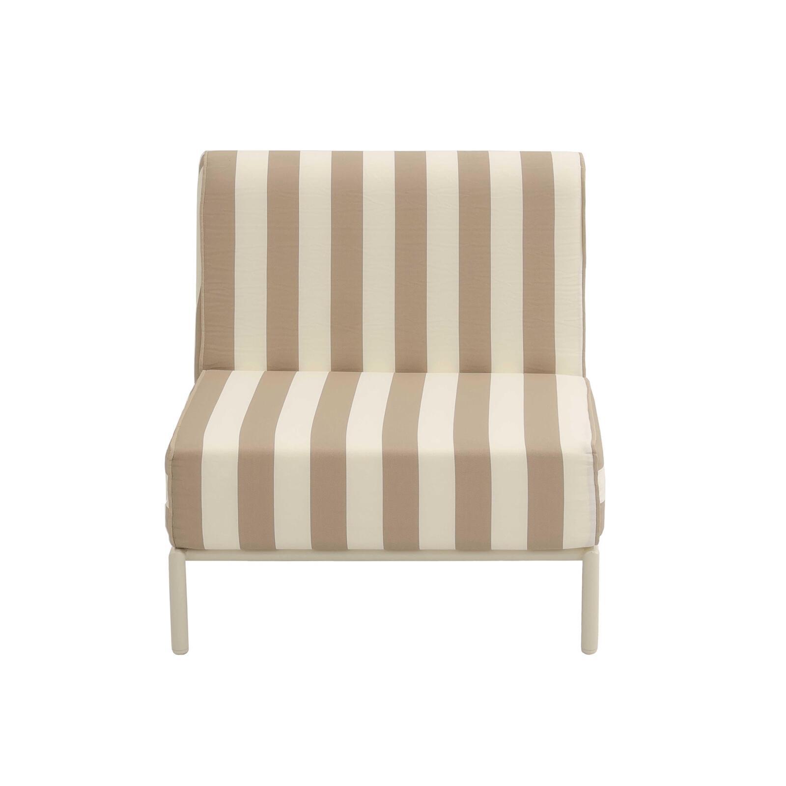 Poltrona a righe per divano modulare da esterno
