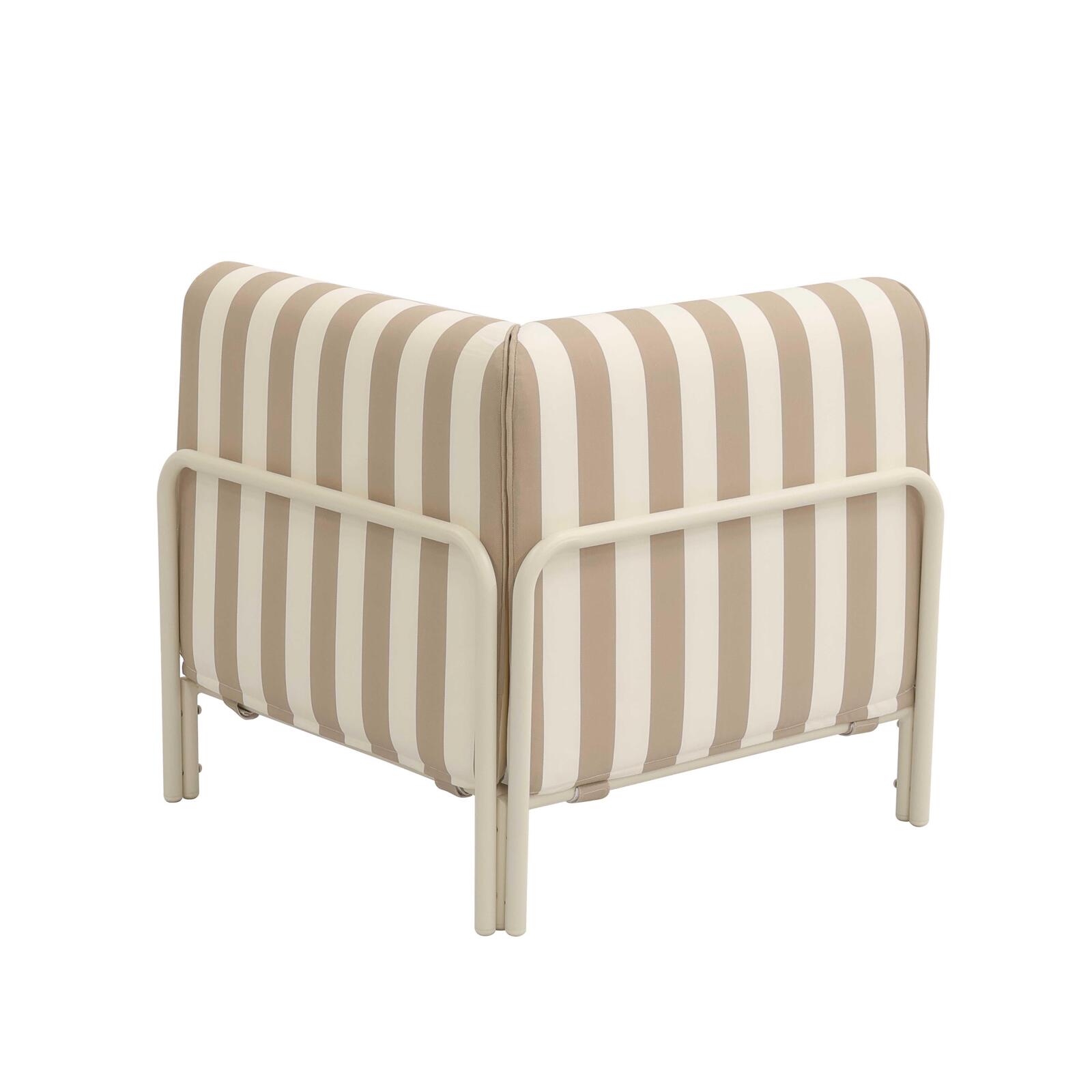 Poltrona angolare a righe per divano modulare da esterno