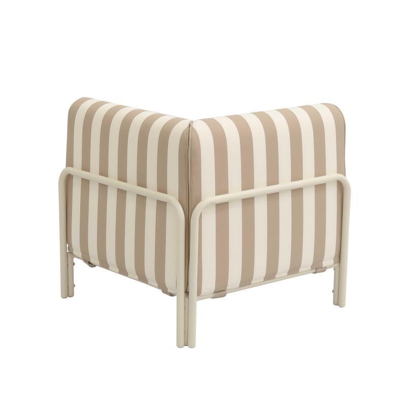 Poltrona angolare a righe per divano modulare da esterno (4/7)