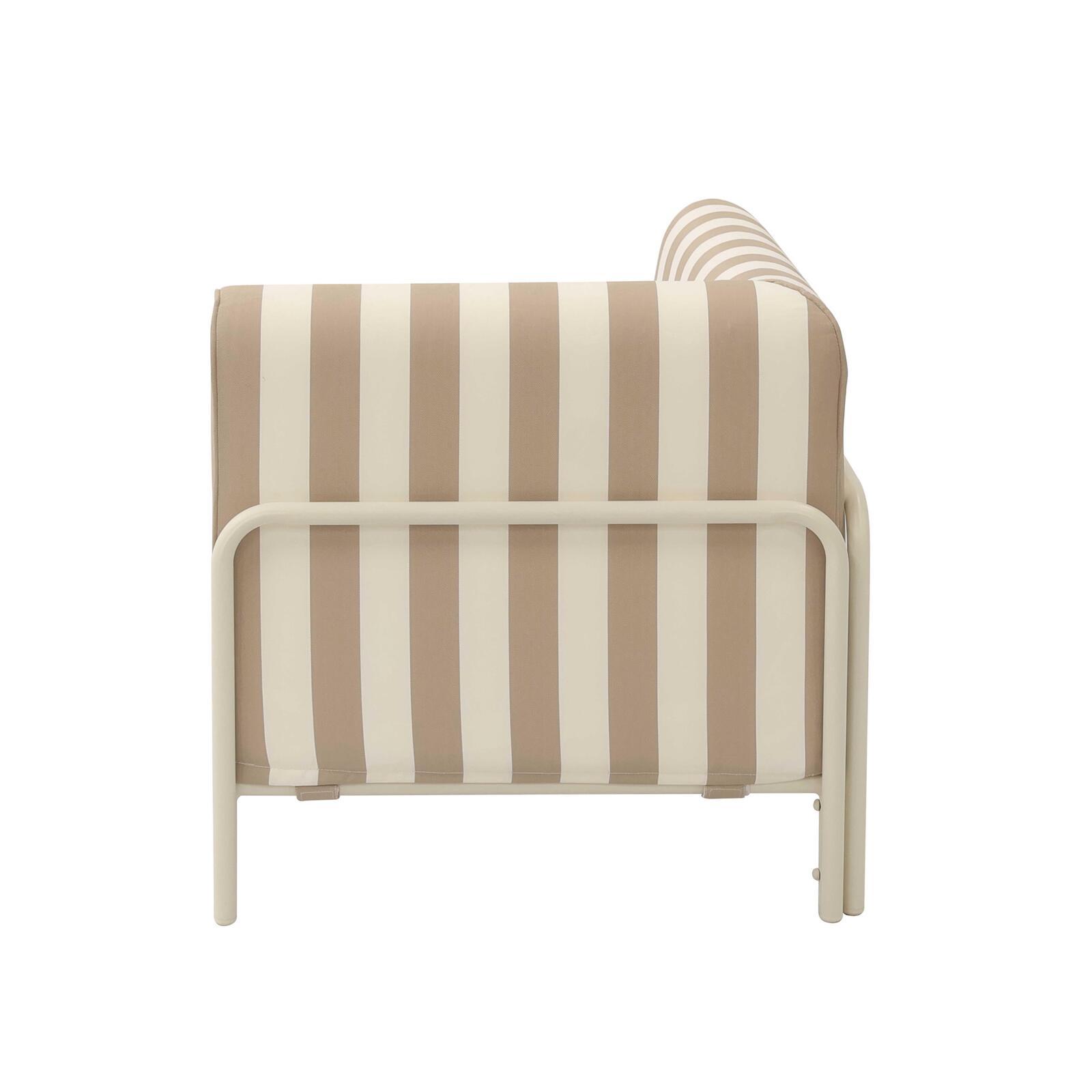Poltrona angolare a righe per divano modulare da esterno