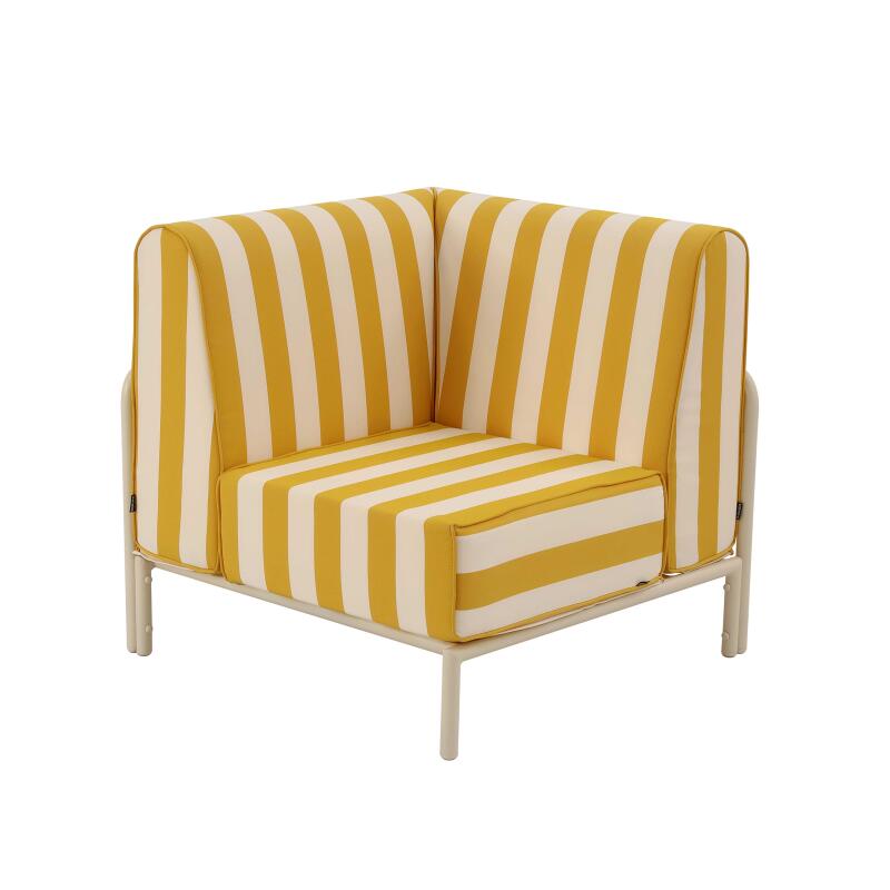 Poltrona angolare a righe per divano modulare da esterno