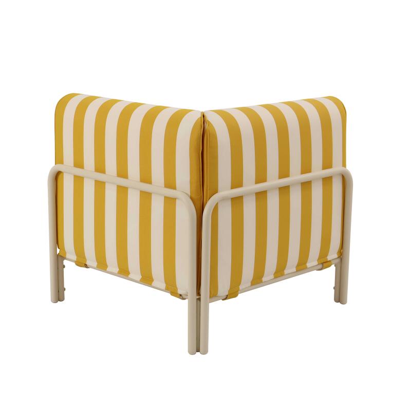 Poltrona angolare a righe per divano modulare da esterno