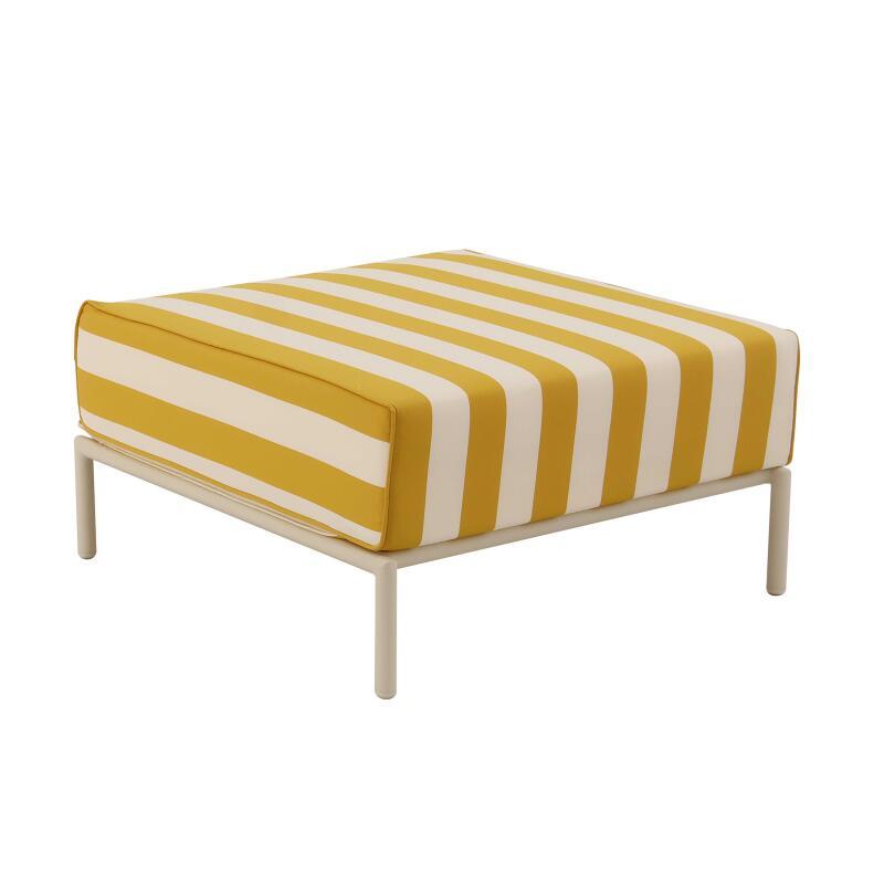 Pouf a righe per divano modulare da esterno