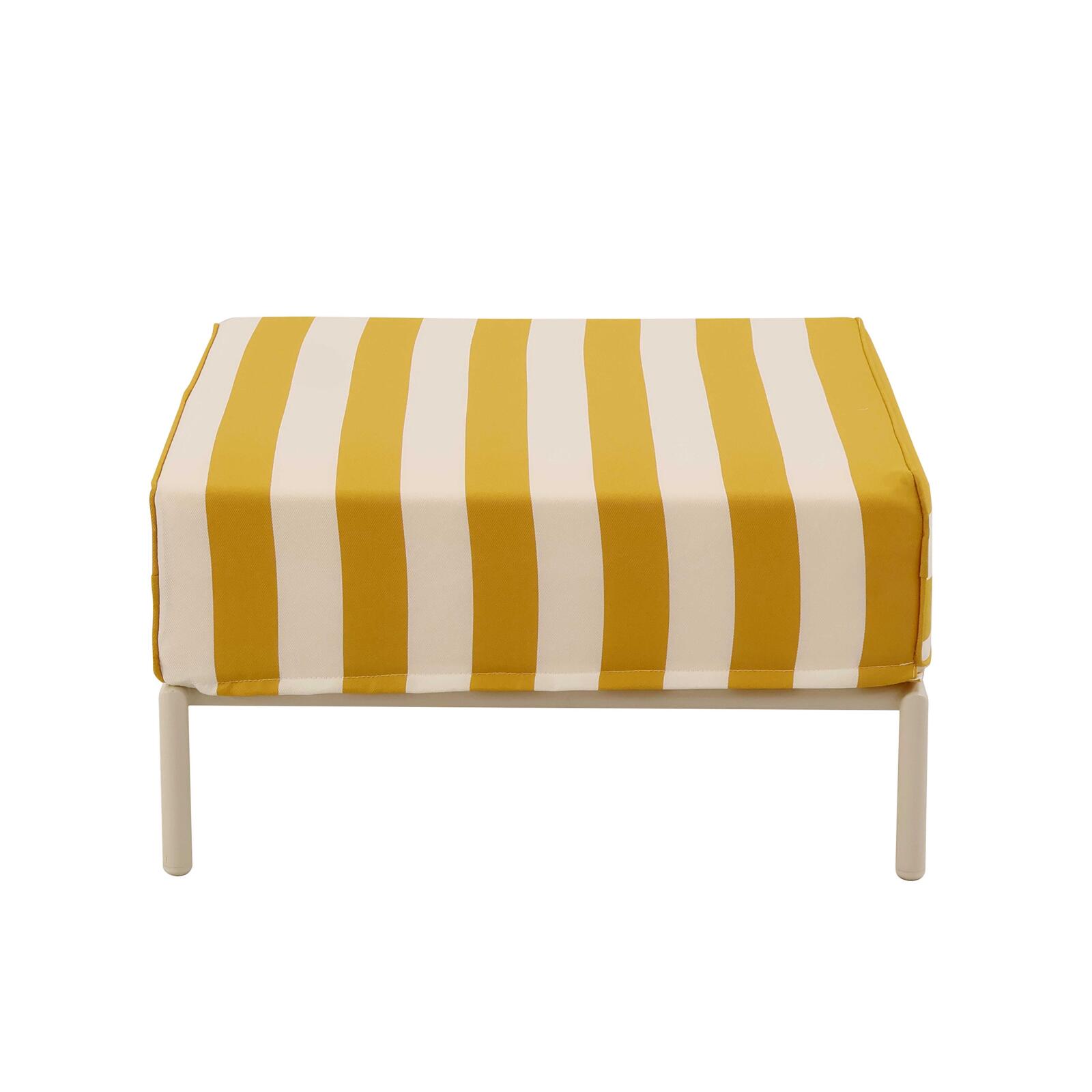Pouf a righe per divano modulare da esterno