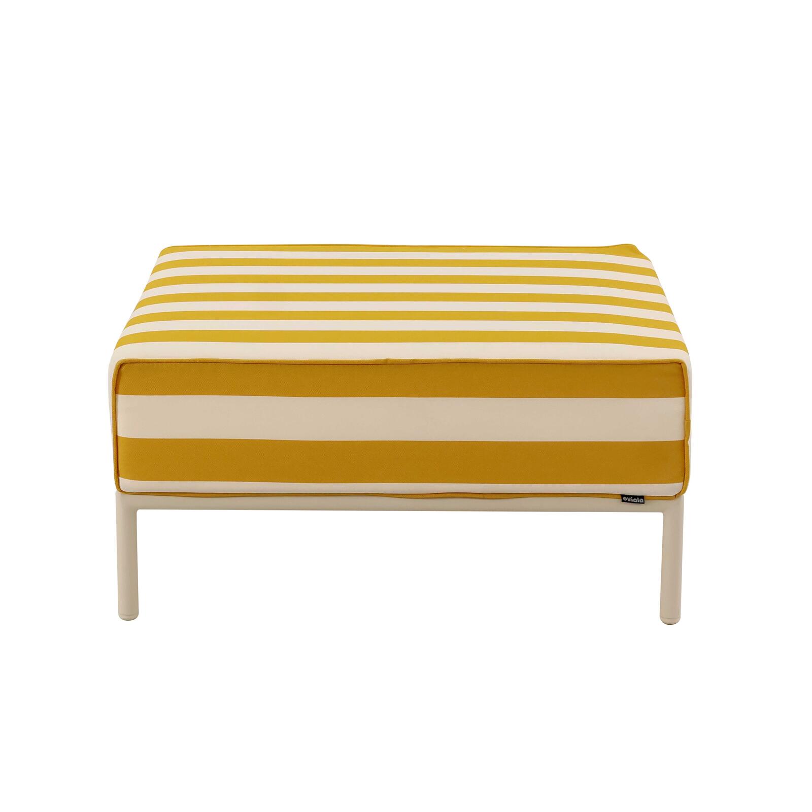 Pouf a righe per divano modulare da esterno