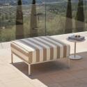 Pouf a righe per divano modulare da esterno