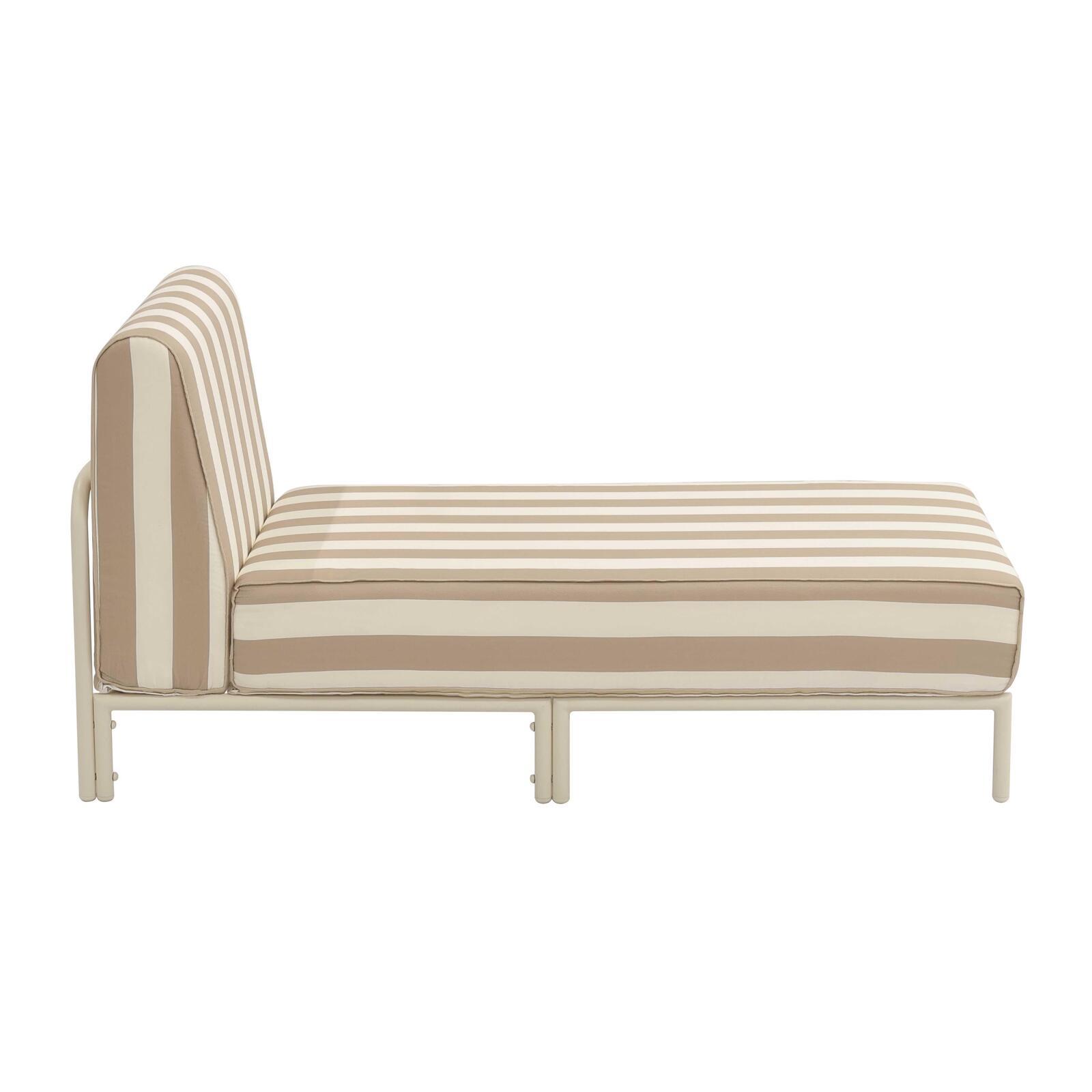 Chaise longue a righe per divano modulare da esterno