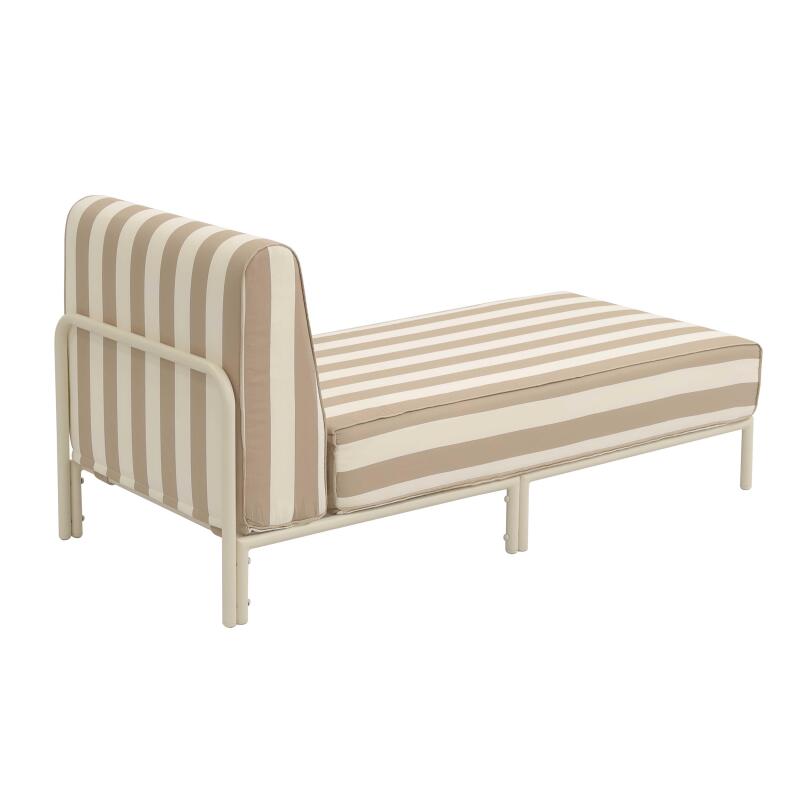 Chaise longue a righe per divano modulare da esterno (3/7)