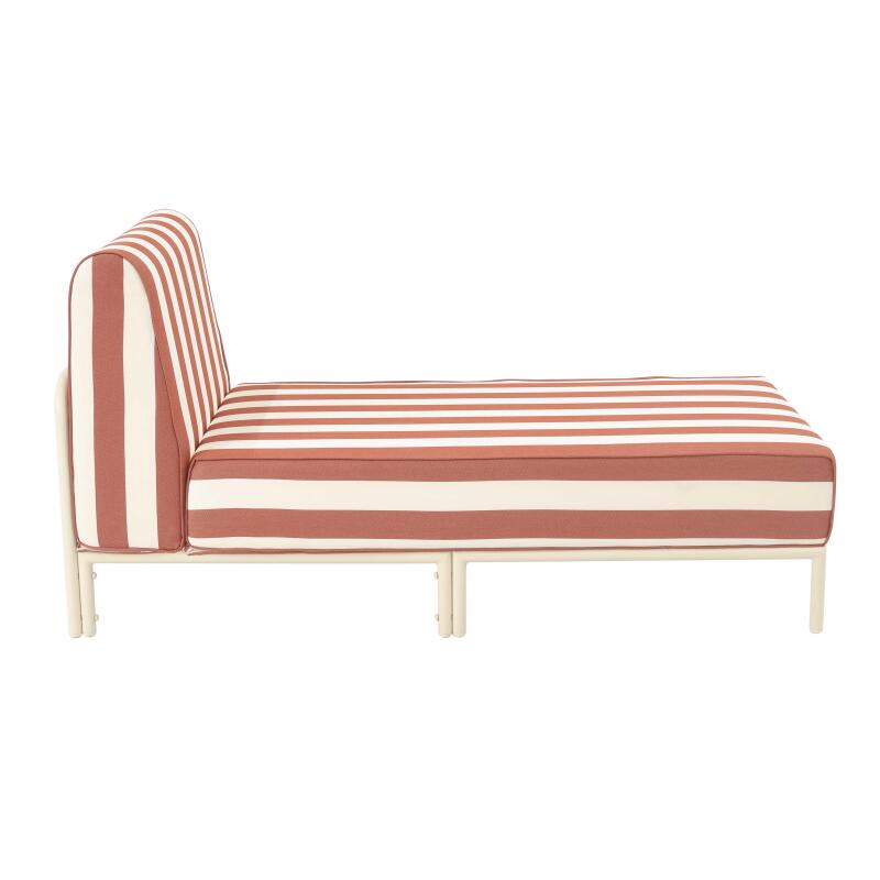 Chaise longue a righe per divano modulare da esterno (4/8)