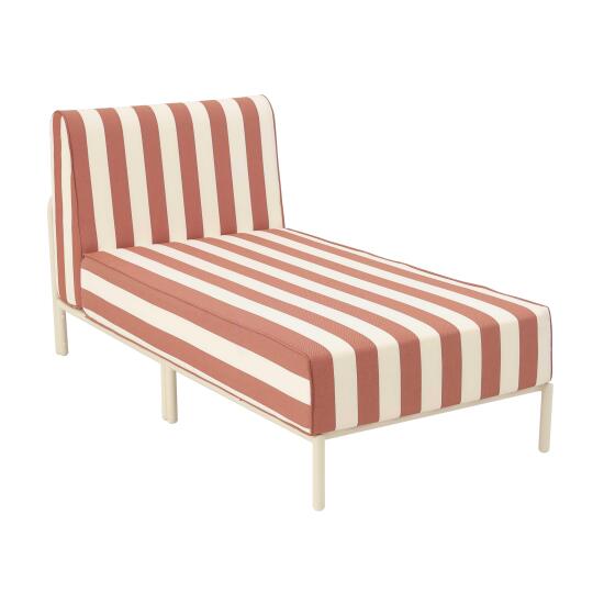 Chaise longue a righe per divano modulare da esterno | Oviala