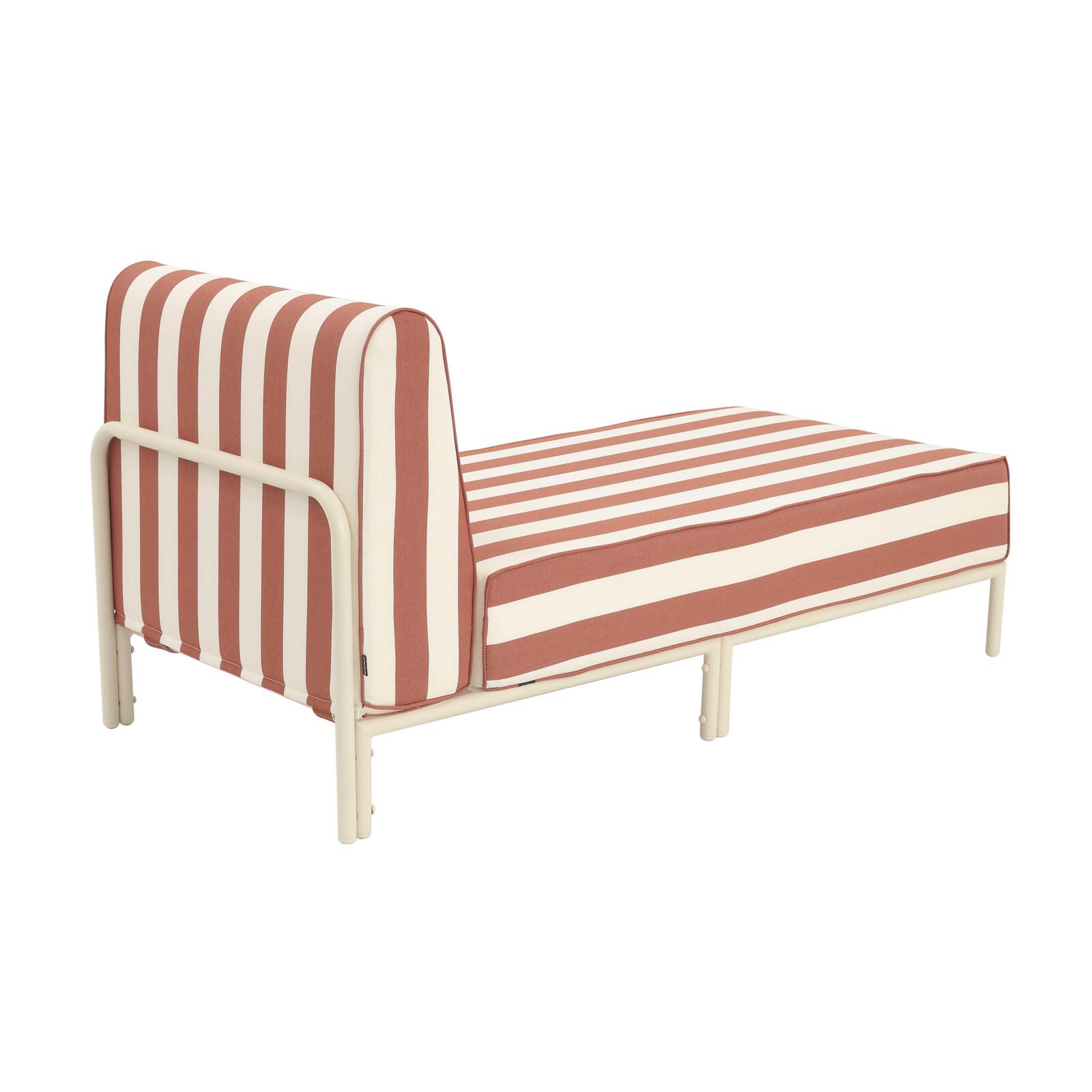 Chaise longue a righe per divano modulare da esterno