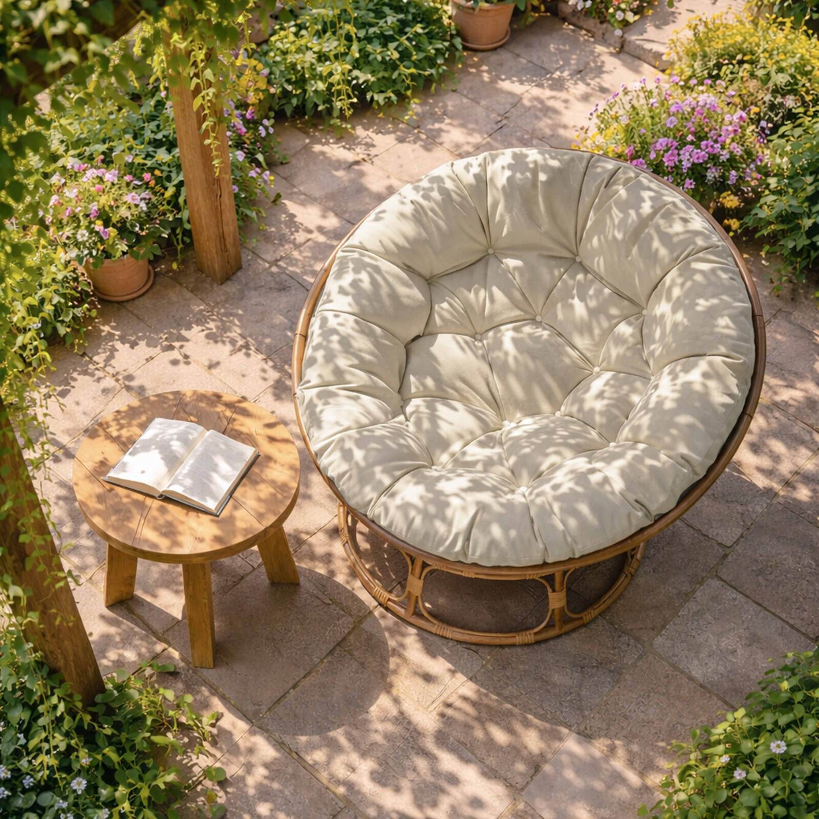 Poltrona papasan da giardino in rattan sintetico