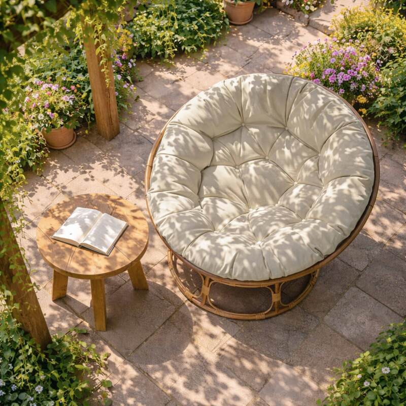 Poltrona papasan da giardino in rattan sintetico (2/8)
