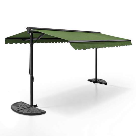 Tenda da sole doppia inclinazione con cassonetto + 4 lastre di zavorra | Oviala