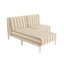 Divano modulare da esterno a righe 2 posti con 1 poltrona e 1 chaise longue