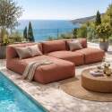 Divano modulare da esterno 3 posti con 2 poltrone e 1 chaise longue - Lifestyle