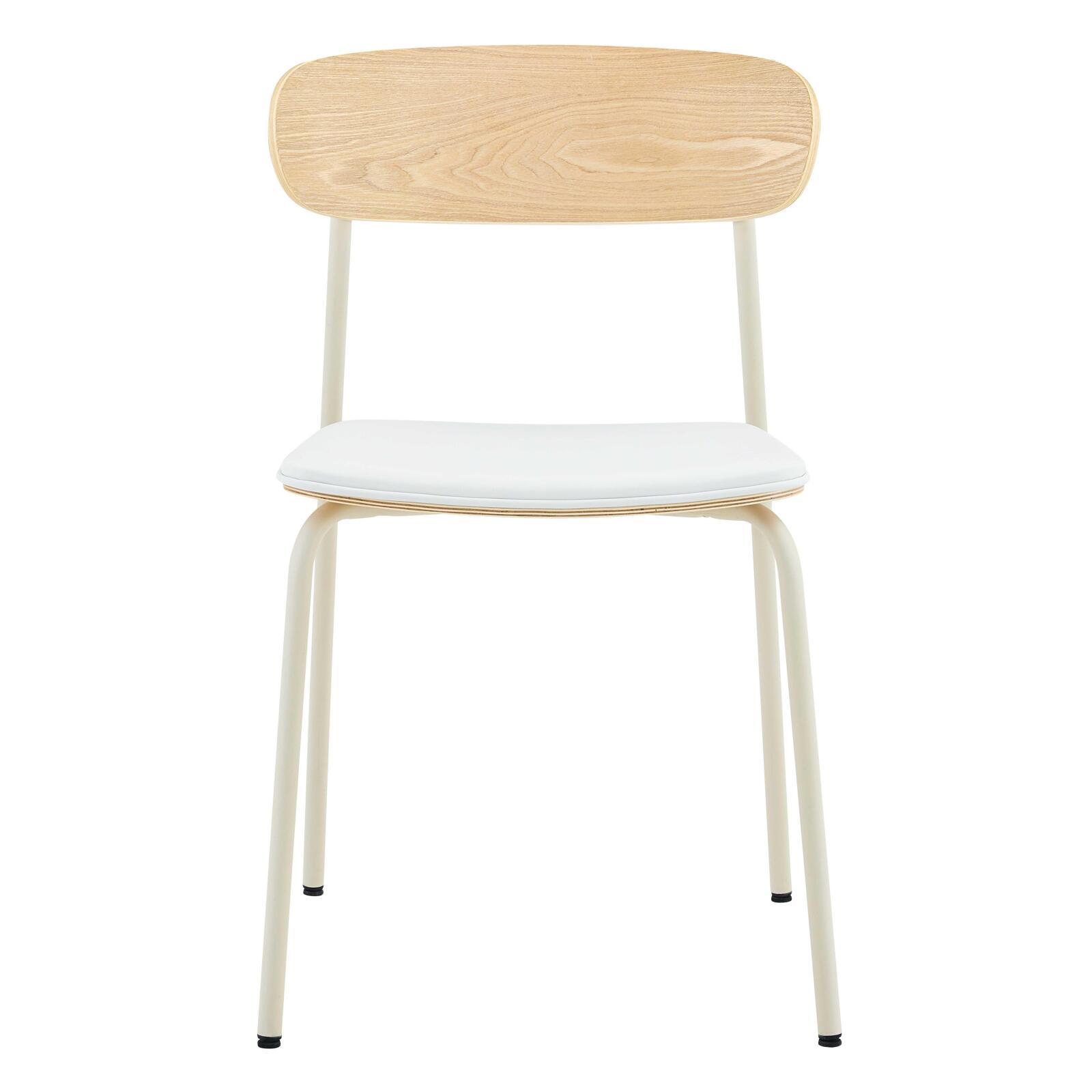 Sedie similpelle in legno e metallo - Set di 2