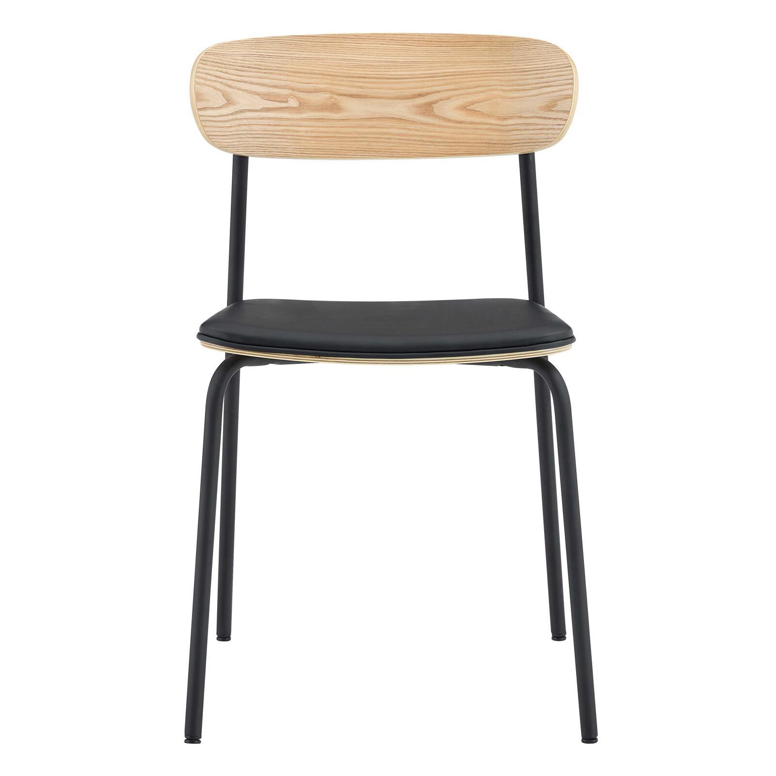 Sedie similpelle in legno e metallo - Set di 2