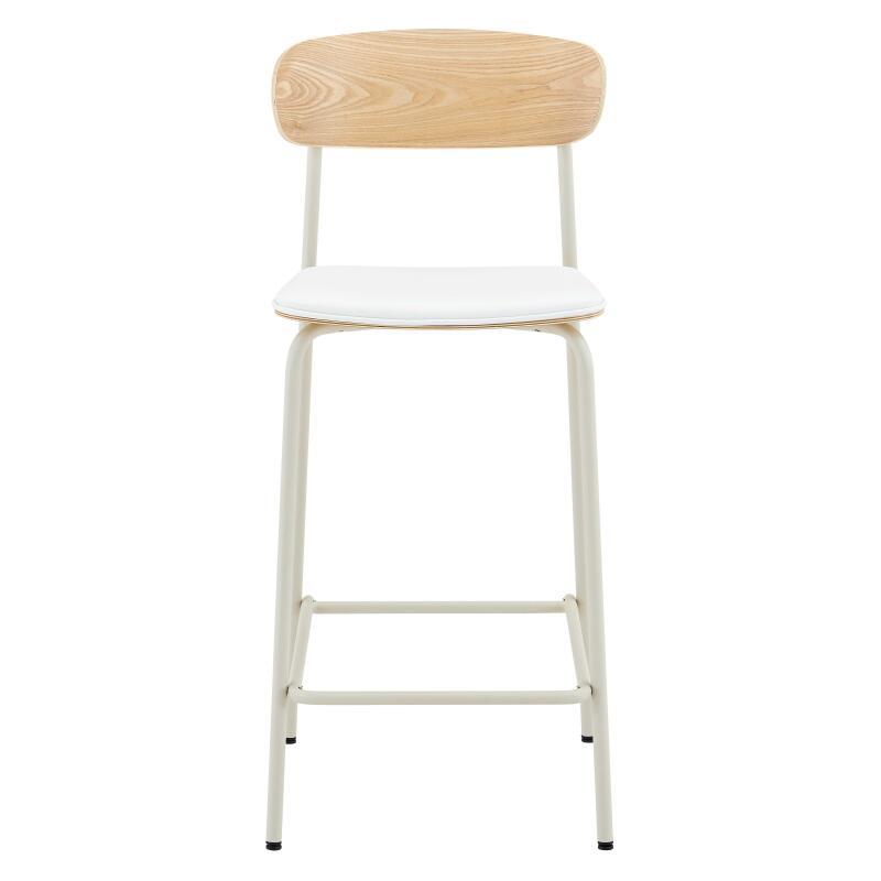 Sedie alte similpelle in legno e metallo - Set di 2 (4/8)