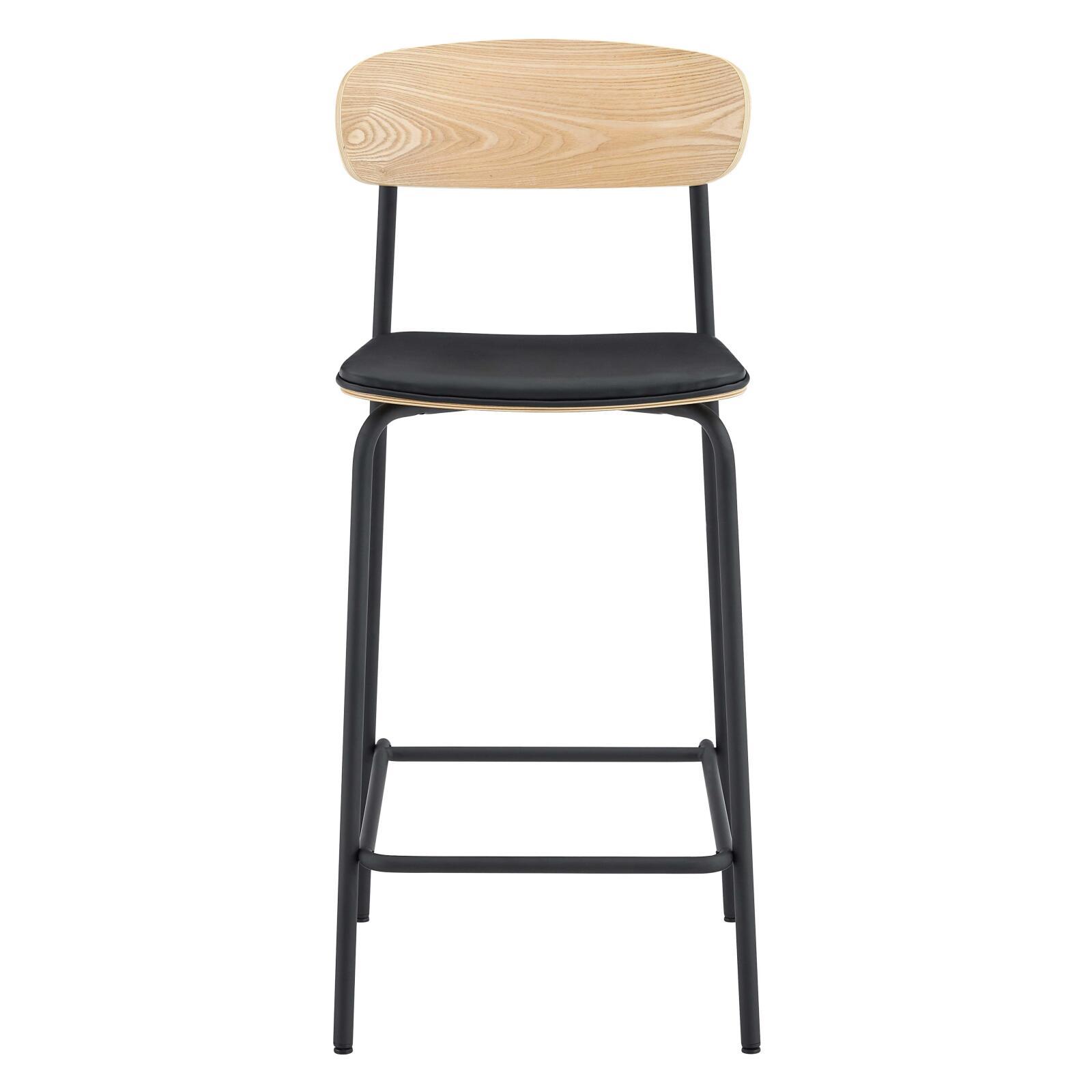 Sedie alte similpelle in legno e metallo - Set di 2